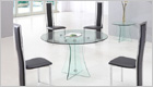 Astoria Round Dining Table with Clear Glass and G650 Chairs