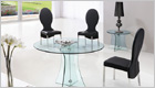Astoria Round Dining Table with Clear Glass and G656 Chairs