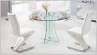Astoria Round Dining Table with Clear Glass and G632 Chairs