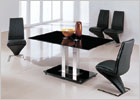 Jet Small Dining Table with Black Glass and G632 Z Chairs