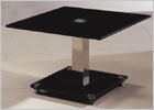 Jet Lamp Table with Black Glass