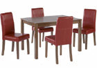 Brompton Medium Dining Table Plus Four Red Dining Chairs