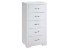 Luna Five Drawer Chest with White Finish