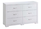 Luna Six Drawer Dresser with White Finish