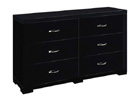 Luna Six Drawer Dresser with Black Finish