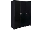 Luna Three Door Wardrobe with Black Finish