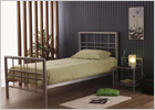 Metro Single Metal Bed - Silver