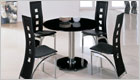 Mini Round Dining Set with Black Glass and G525 Chairs