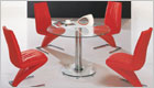 Mini Round Dining Set with Clear Glass and G613 Chairs