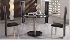 Mini Round Dining Set with Black Glass and G650 Chairs