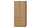 Mode Oak Finish Two Drawer Combi Wardrobe