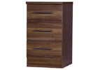 Mode Tobacco Walnut Three Drawer Bedside Table