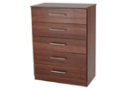 Mode Tobacco Walnut Five Drawer Chest