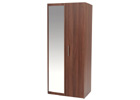 Mode Tobacco Walnut Two Door Wardrobe with Mirror