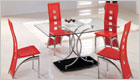Naples Dining Set with Red Glass