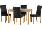 Oakmere Dining Set with Black Faux Leather Chairs