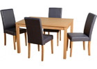 Oakmere Dining Set with Charcoal Faux Leather Chairs
