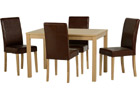 Oakmere Dining Set with Mid Brown Faux Leather Chairs