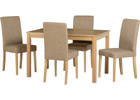 Oakmere Dining Set with Sand Colour Fabric Chairs