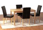 Oakmere Dining Set with Expresso Brown Faux Leather Chairs