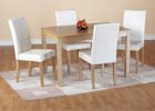 Oakmere Dining Set with Cream Faux Leather Chairs
