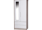 Champagne Double Combi Wardrobe With Cream Gloss