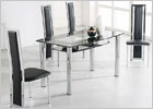 Rimini Large Dining Table with Black Glass