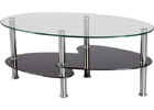Cara Clear and Black Glass Coffee Table