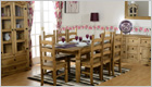 Corona Dining Set with Eight Wax Pine Chairs