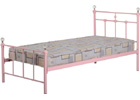 Imogen Pink Single Bed with Silver Finish- Low Foot End