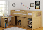 Merlin Study Bunk - Oak Storage