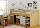 Merlin Study Bunk - White Storage