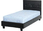 Tiffany Single Bed - Black PU