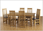 Tortilla 6 Foot Dining Set with Six Expresso Brown Chairs