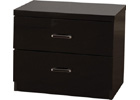 Charisma Two Drawer Bedside Chest - Black Gloss