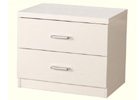 Charisma Two Drawer Bedside Chest - White Gloss
