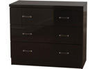 Charisma Three Drawer Chest - Black Gloss