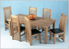 Tortilla 6 Foot Dining Set with Six Expresso Brown Chairs