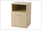 Bedside Table With Single Door And Silver Handles