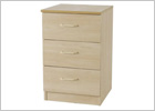 Woodgrain Bedside Table With Wooden Handles