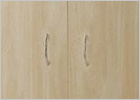 Woodgrain Wardrobe With Silver Handles