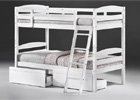Tripoli Bunk Bed - White Finish (Shown with optional drawers)